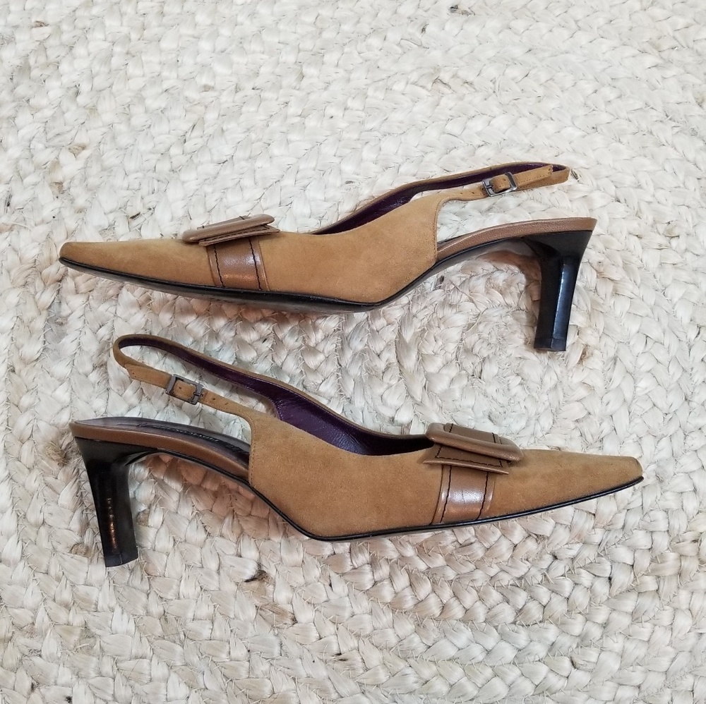 Bruno Magli Tan Slingback Heels - Picture 5 of 8